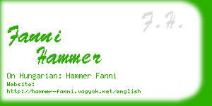 fanni hammer business card